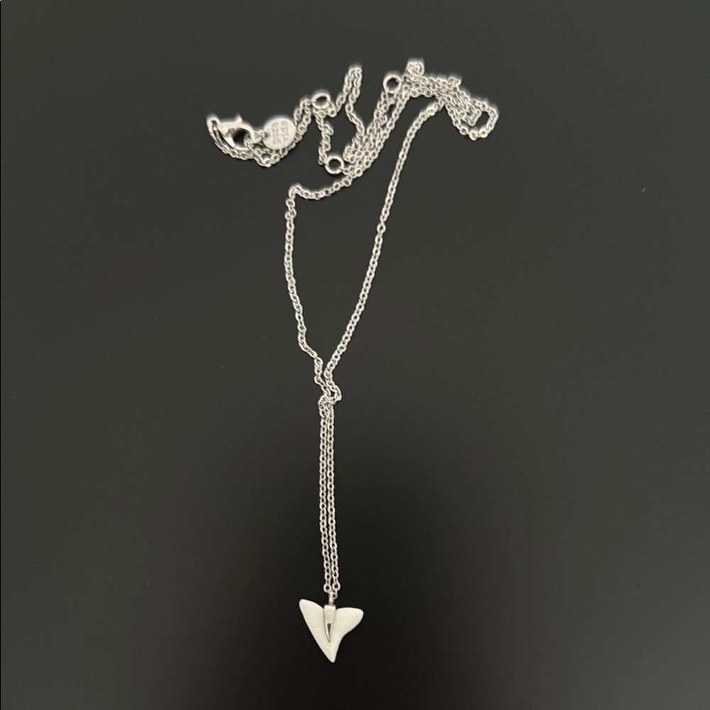 PURA VIDA SILVER SHARK TOOTH NECKLACE